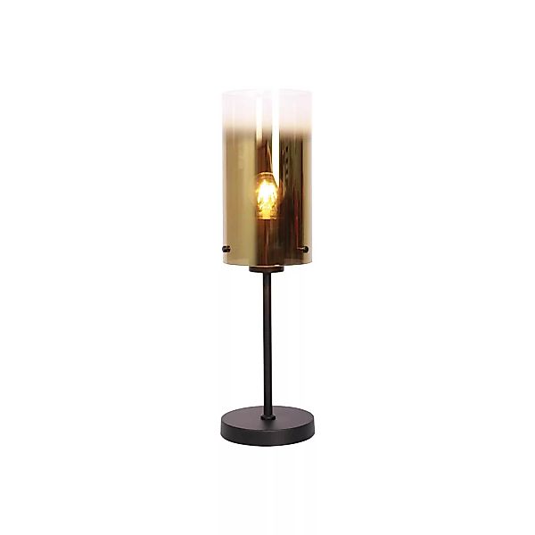 Tischlampe Ventotto, schwarz/gold, Höhe 57 cm, Metall/Glas günstig online kaufen