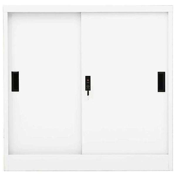 Büroschrank Mit Schiebetür Weiß 90x40x90 Cm Stahl günstig online kaufen