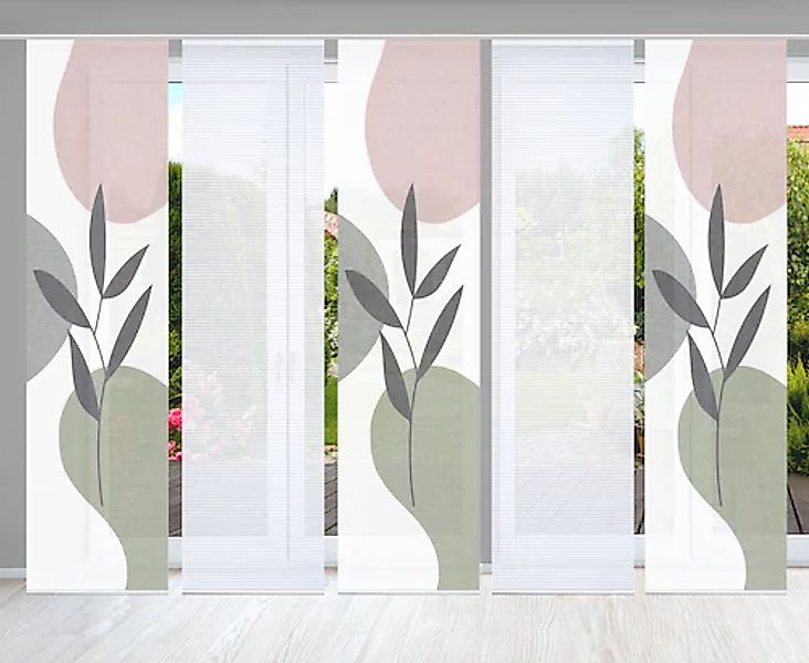 HOME in green Schiebegardine »FRONDA« Paneelwagen 5 Stk. tlg. SET DIGITALDR günstig online kaufen