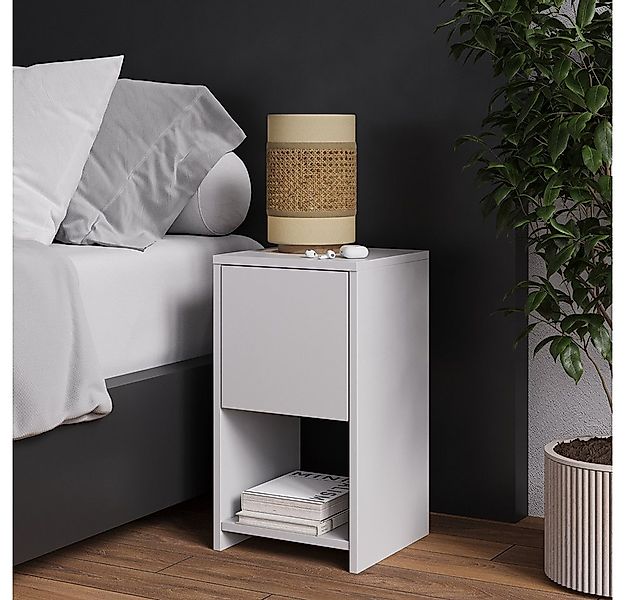 Vicco Nachtschrank Evo, Weiß, 30 x 55 cm mit Schublade (1-St) günstig online kaufen