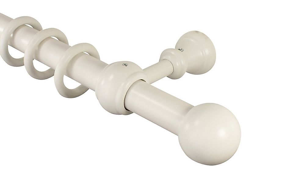 iso-design Gardinenstange 28 mm Holz weiß lackiert Endstück Kugel, Ø 28 mm, günstig online kaufen