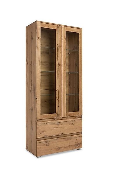 Newroom Standvitrine Nikita Vitrine Honig Eiche Dekor Vitrinenschrank Moder günstig online kaufen