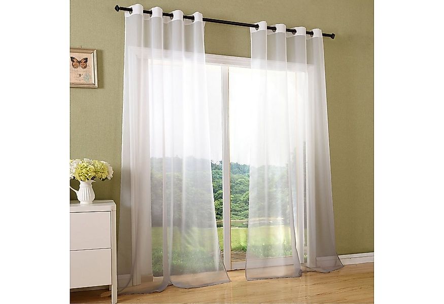 Gardinenbox Gardine (2 St), Ösen, transparent, Voile, Schal Transparent Far günstig online kaufen