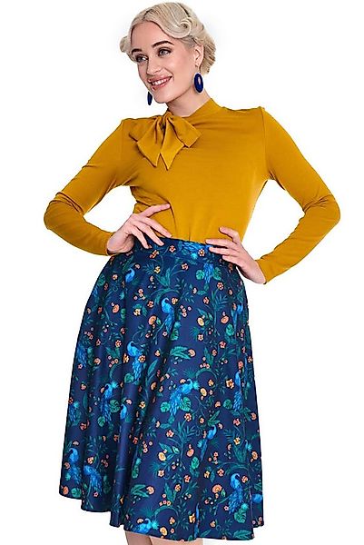 Voodoo Vixen A-Linien-Rock Peacock Floral Print Rockabilly Retro Vintage Pf günstig online kaufen