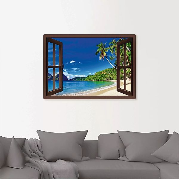 Artland Wandbild "Fensterblick Paradies", Fensterblick, (1 St.), als Alubil günstig online kaufen