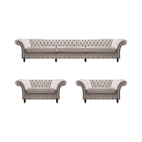 JVmoebel Chesterfield-Sofa Wohnzimmer Modern Polstermöbel 3tlg Sofas Set Ne günstig online kaufen