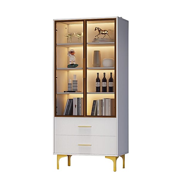 HAUSS SPOLE Vitrine 70x35x150cm mit LED-Licht, günstig online kaufen