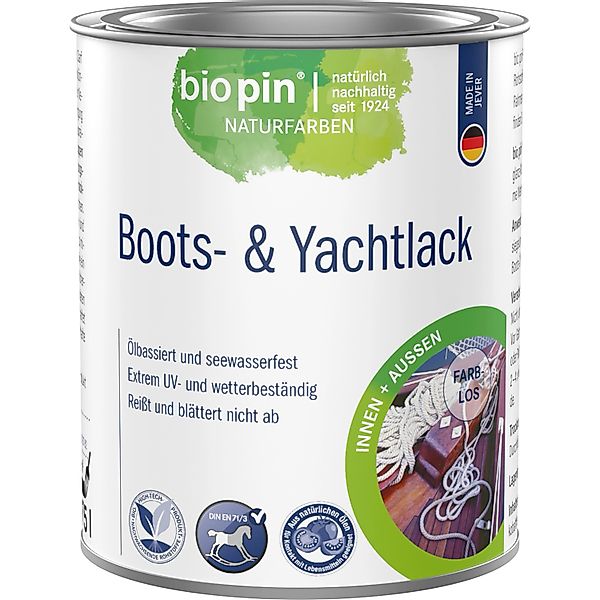 Biopin Boots- und Yachtlack Farblos Matt 0,75 l günstig online kaufen