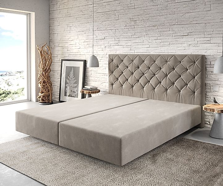 DELIFE Bettgestell Dream-Great, Mikrofaser Beige 180x200 cm günstig online kaufen