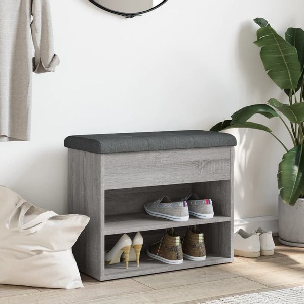 vidaXL Sitzbank Schuhbank Grau Sonoma 62x32x50 günstig online kaufen