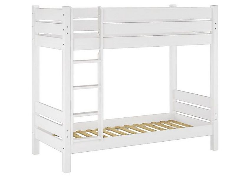 ERST-HOLZ Etagenbett Stabiles Stockbett aus Kiefer in Weiß 100 x 190 Nische günstig online kaufen