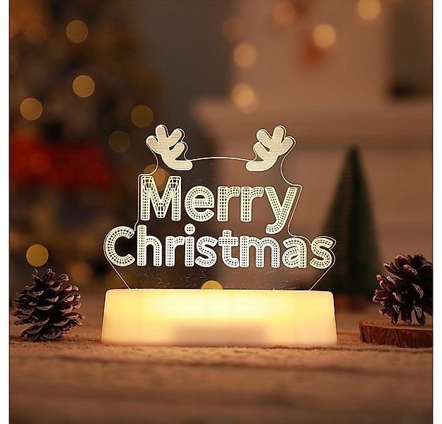 Rosnek LED Nachtlicht Weihnachten Thema, 3D-Effekte, Batterie/USB, für Kind günstig online kaufen