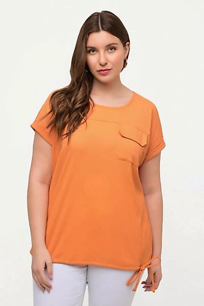 Ulla Popken Rundhalsshirt T-Shirt Saumband Oversized Rundhals Halbarm günstig online kaufen