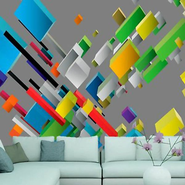 artgeist Fototapete Color puzzle grau Gr. 250 x 175 günstig online kaufen