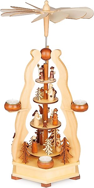 BRUBAKER Weihnachtspyramide Teelichtpyramide Weihnachten - Tischpyramide günstig online kaufen