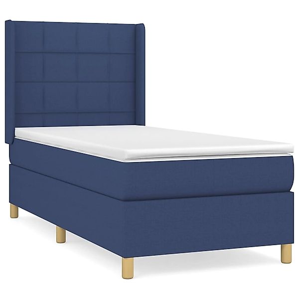 vidaXL Boxspringbett mit Matratze Blau 90x190 cm Stoff1377382 günstig online kaufen