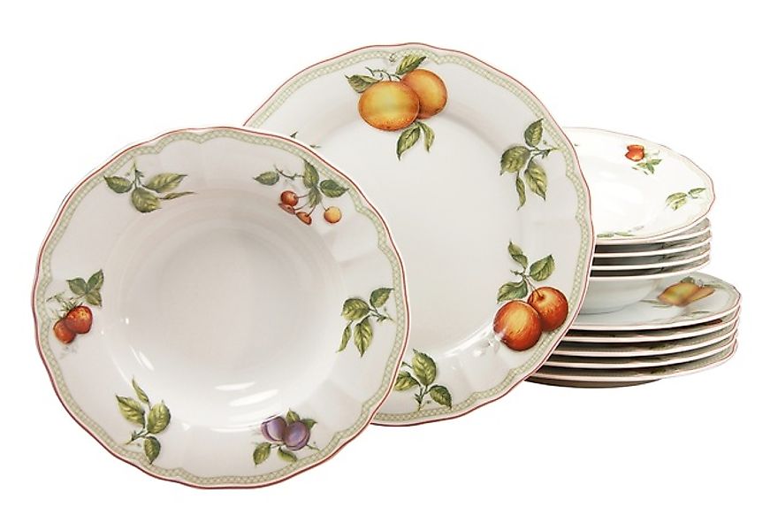 CreaTable Tafelservice »Teller Set, Geschirr-Set Flora Orchard«, (Set, 12 t günstig online kaufen