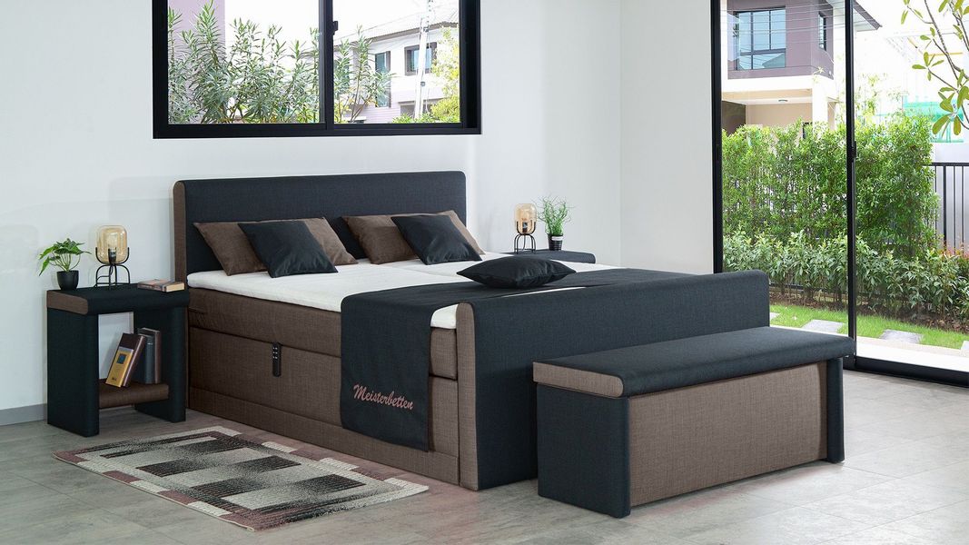 Meisterbetten Boxspringbett Amos (mit Motor, Fußteil, günstig online kaufen