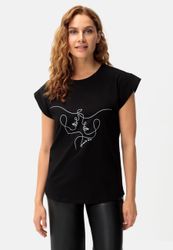 LASCANA Kurzarmshirt mit Frontdruck, T-Shirt aus Baumwolle, Printshirt, Bas günstig online kaufen