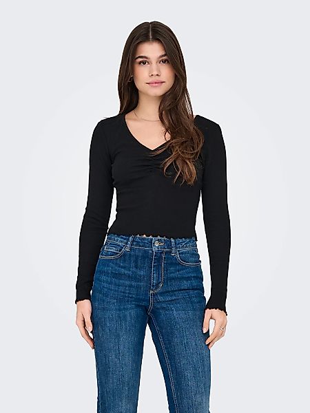ONLY Langarmshirt "ONLBETTY L/S V-NECK TOP CC JRS" günstig online kaufen