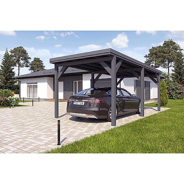 Holzbrüder Carport Ralf 18m² Anthrazitgrau-Dunkelgrau günstig online kaufen