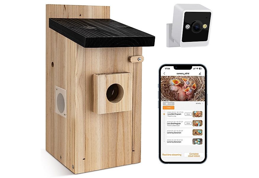 Gotagee Tierhaus Smartes Vogelhaus mit Kamera, 4MP Vogelhauskamera für drau günstig online kaufen