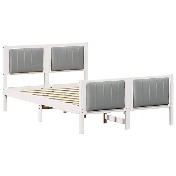 vidaXL Bettgestell Weiß und Hellgrau 120 x 190 cm Massivholz Kiefer 878488 günstig online kaufen