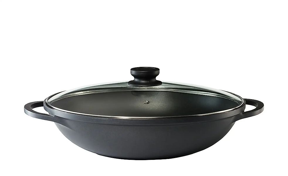 KHG Wok 36 cm ¦ schwarz ¦ Aluminium-Guss ¦ Maße (cm): H: 9,6  Ø: 36 Töpfe & günstig online kaufen