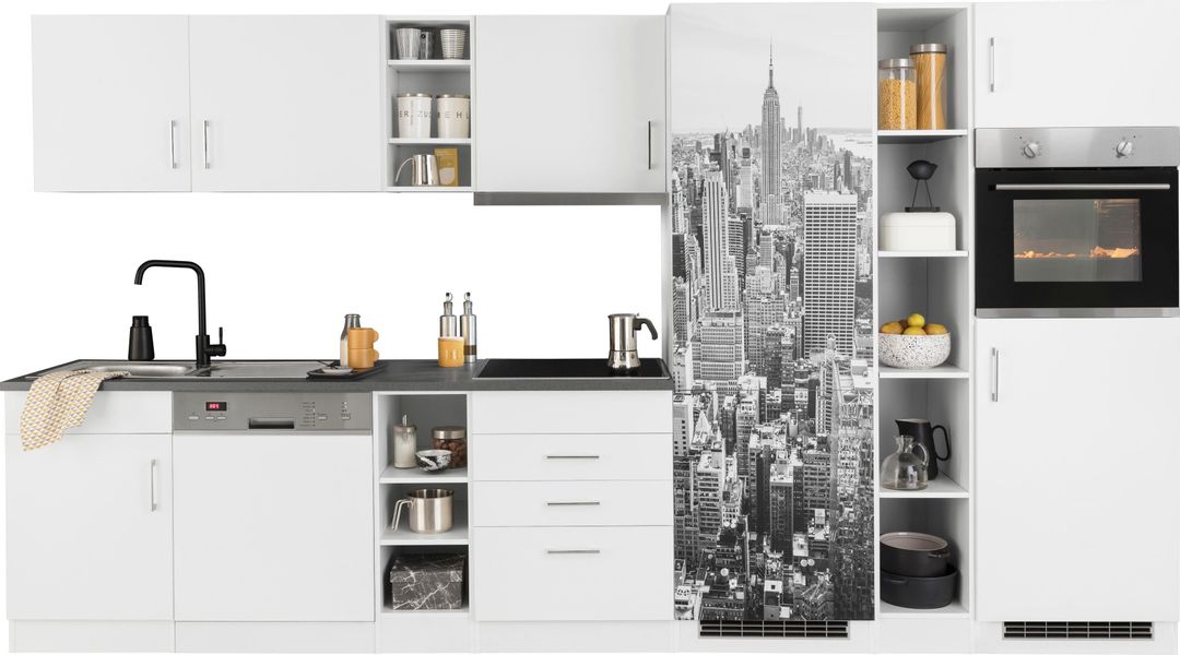 KOCHSTATION Küchenzeile "KS-Paris" mit E-Geräten, Breite 350 cm, mit großer günstig online kaufen