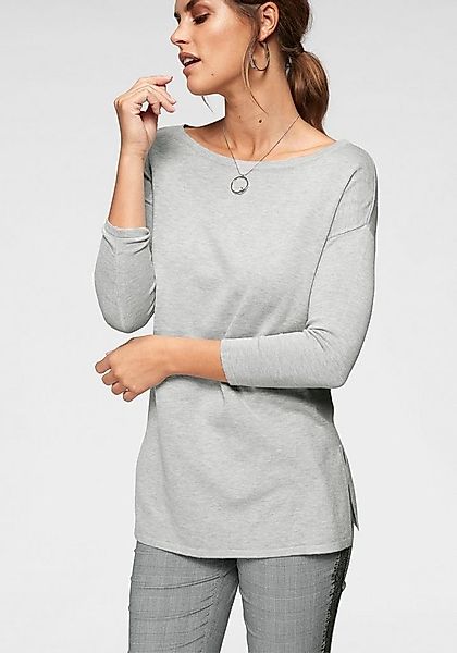 Laura Scott Longpullover Feinstrick mit U-Boot Ausschnitt und seitlichem Sc günstig online kaufen
