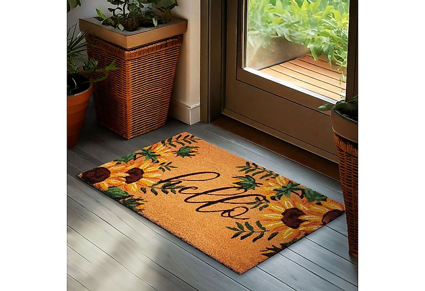 BRUBAKER Fußmatte Blumen und Pflanzen - 45 x 75 cm Schmutzfangmatte - Kokos günstig online kaufen