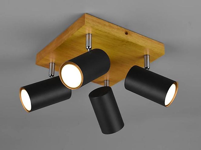 TRIO Leuchten Deckenstrahler »Marley« GU10 1 Stk. mit Holz Baldachin, Strah günstig online kaufen