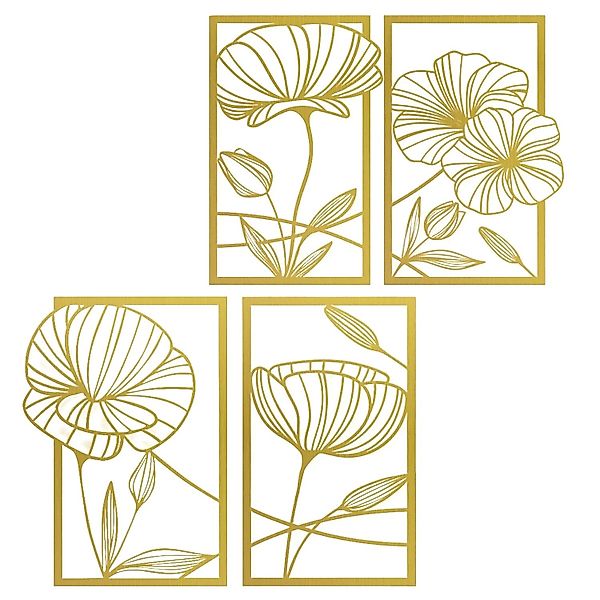 NUODWELL Wanddekoobjekt 4 Stück Metall Lotusblume günstig online kaufen