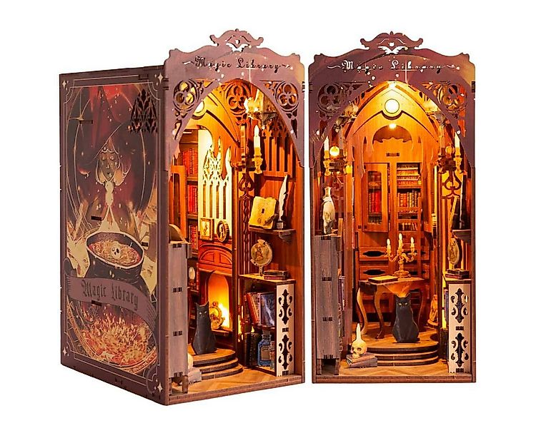 Kitcreatives 3D-Puzzle Buchstütze Magic Library Bausatz mit Lichtsensor DIY günstig online kaufen