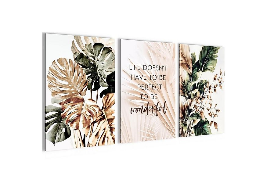 Novart Wandbild Wandbilder Boho Wohnzimmer Schlafzimmer Landhaus Deko, Blät günstig online kaufen