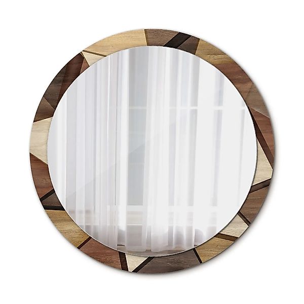 Tulup Spiegel mit Motivdruck Geometrisches 3D Holz 100x100 cm Runder Spiege günstig online kaufen