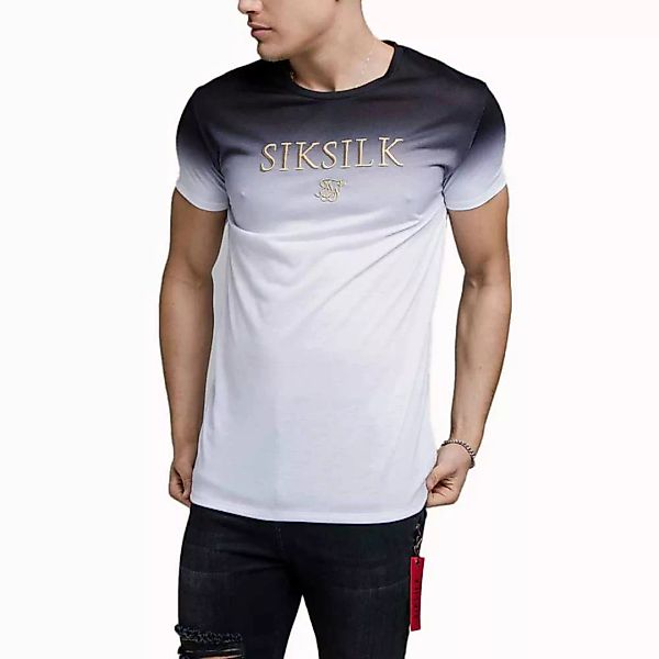 Siksilk High Fade Embroidery Gym Kurzärmeliges T-shirt S Black / White günstig online kaufen
