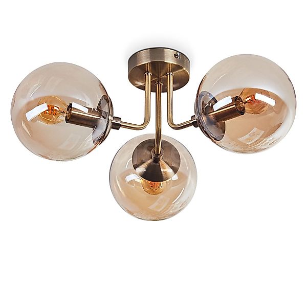 hofstein Deckenleuchte Deckenlampe aus Metall/Glas in günstig online kaufen