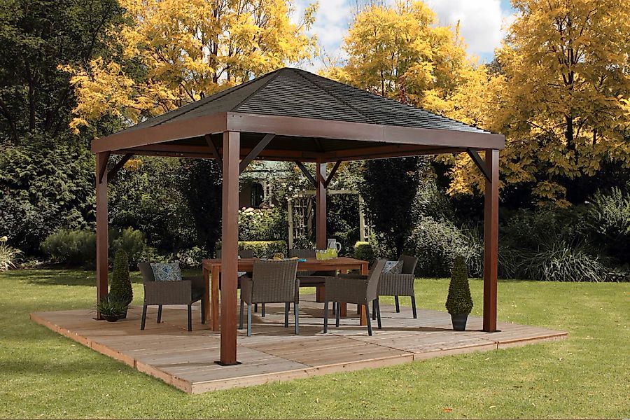 Sojag Pavillon "Valencia 12x12 Holzoptik", BxTxH: 363x363x310 cm günstig online kaufen