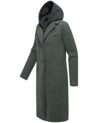 Navahoo Langmantel "Kekstraum 14" Damen Mantel in Woll-Optik mit herausnehm günstig online kaufen