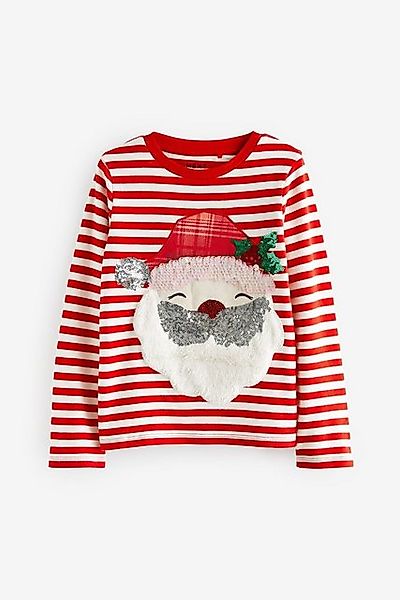 Next Langarmshirt Weihnachtliches Langarmshirt mit Pailletten (1-tlg) günstig online kaufen