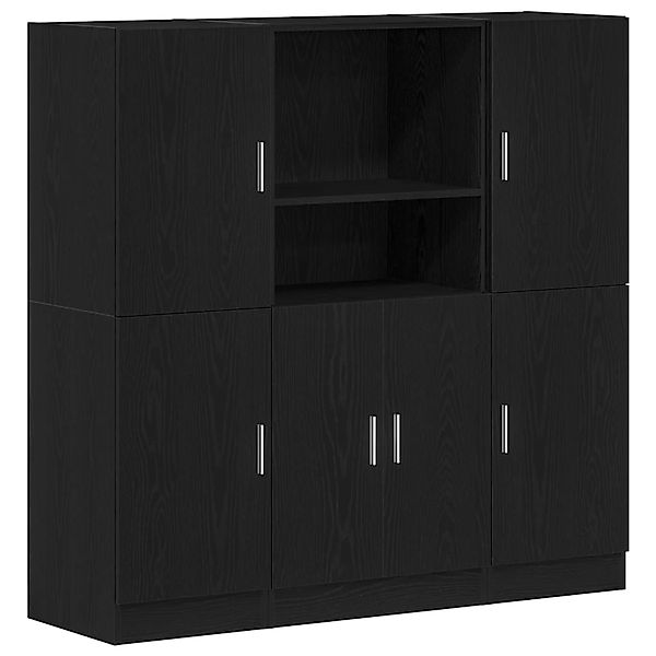 vidaXL 3-Tlg Küchenschrank-Set Schwarz Holzwerkstoff 3324152 günstig online kaufen