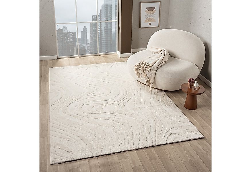 Vimoda Teppich Wellenmuster, modernerer Design, dicht & weich, Rechteckig, günstig online kaufen