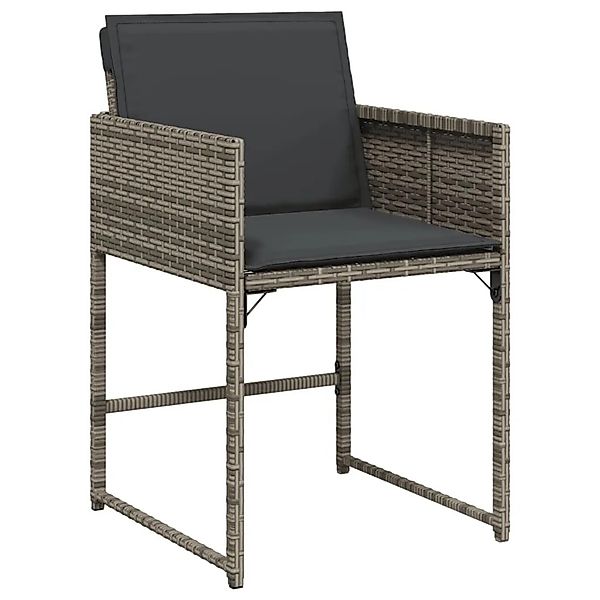 vidaXL Gartenstühle mit Kissen 4 Stk Grau Poly Rattan 365002 günstig online kaufen