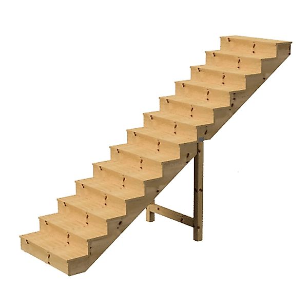 Vinuovo Holztreppe 13 Stufen 140cm mit Setzstufen günstig online kaufen