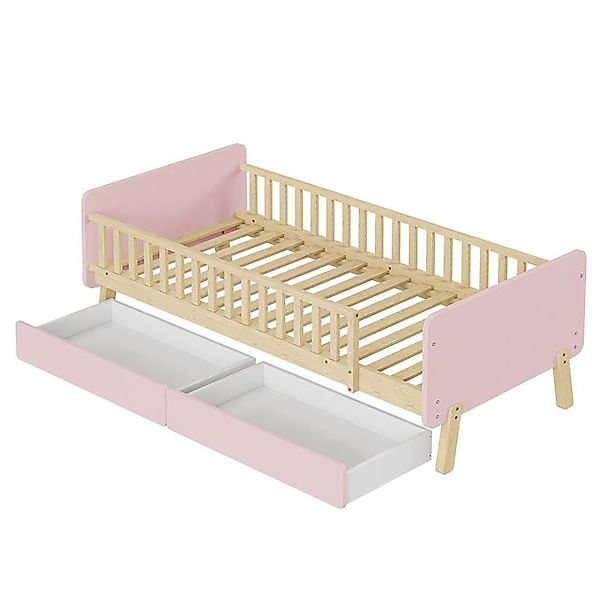 EXTSUD Kinderbett Kinderbett 90x190 mit 2 Schubladen,Massivholz mit Lattenr günstig online kaufen