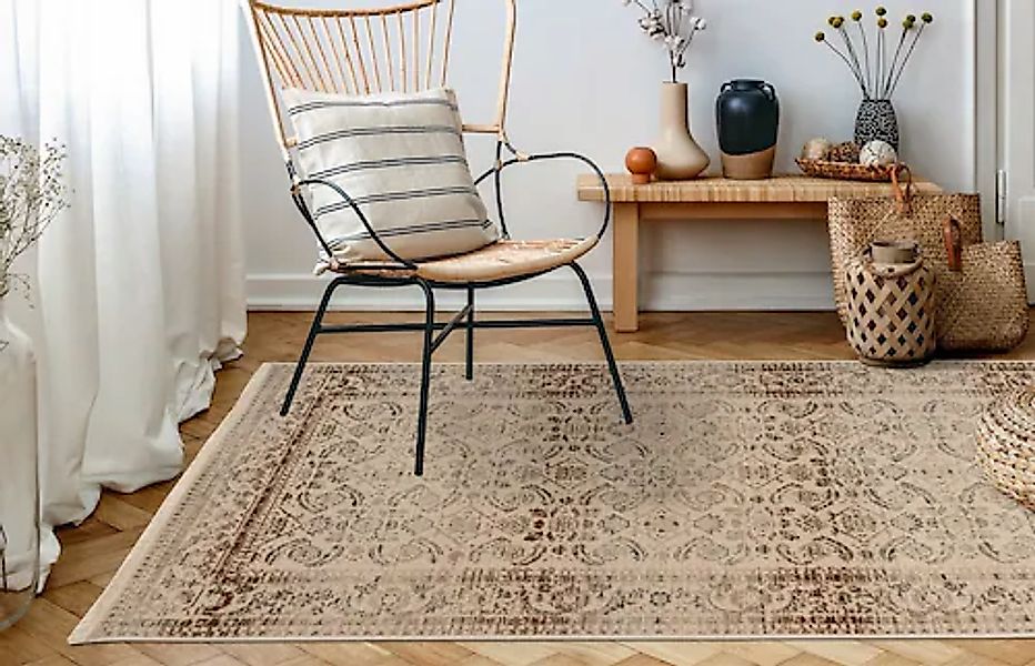 Kayoom Teppich »Charu 600«, rechteckig, 3,5 mm Höhe, Vintage Look, Flachgew günstig online kaufen