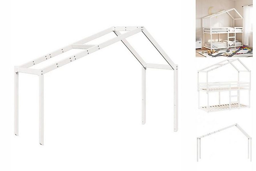 vidaXL Kinderbett Dach für Kinderbett Weiß 213x95,5x144,5 cm Massivholz Kie günstig online kaufen