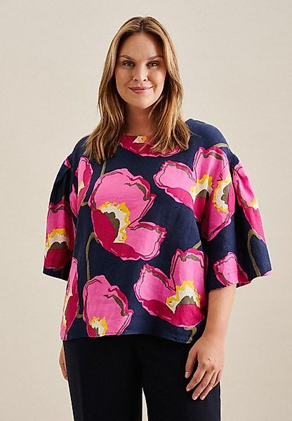 seidensticker Shirtbluse Schwarze Rose Kurzarm Rundhals Floral günstig online kaufen