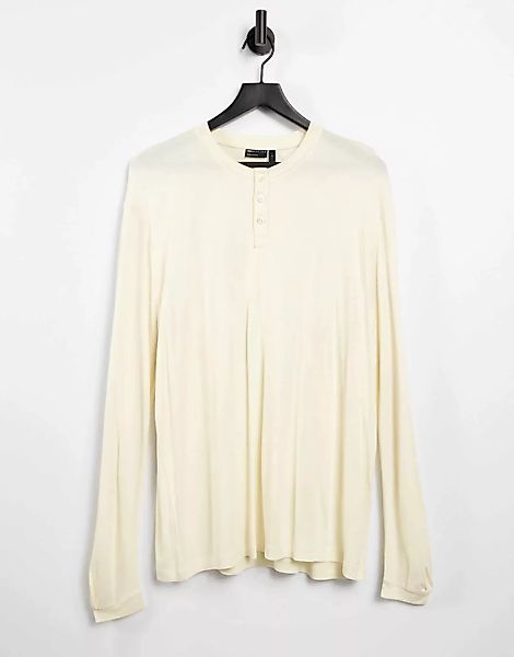 ASOS DESIGN – Locker geschnittenes, langärmliges Grandad-Shirt aus Viskose günstig online kaufen